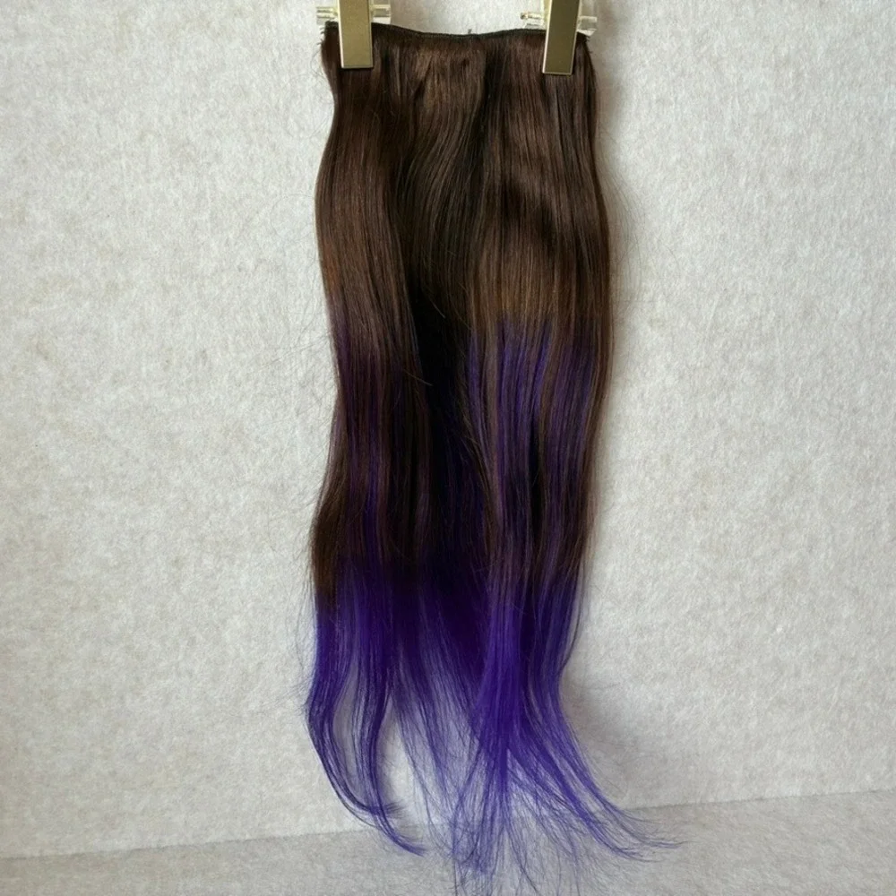 BELLAMI Classic Lace Clip In Chocolate Brown/Violet Ombre 22